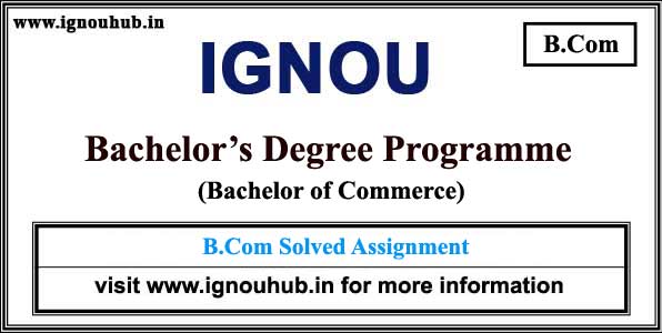 Ignou B.Com Solved Assignments (ECO)