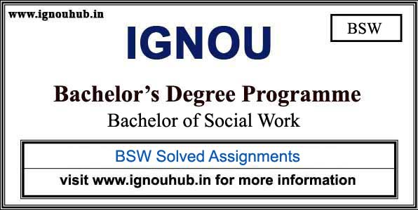 ignou bsw first year assignment