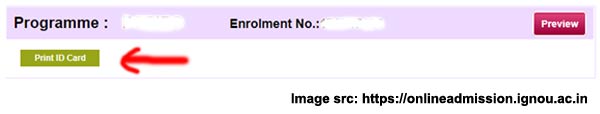 print ignou id card