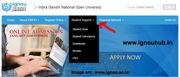 IGNOU Student Support Section