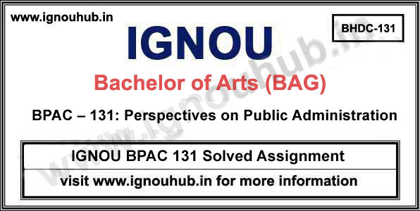 IGNOU BPAC 131 Solved Assignment