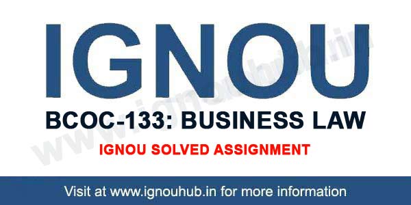 IGNOU BCOC 133 Solved Assignment 2019-20 - IGNOU HUB